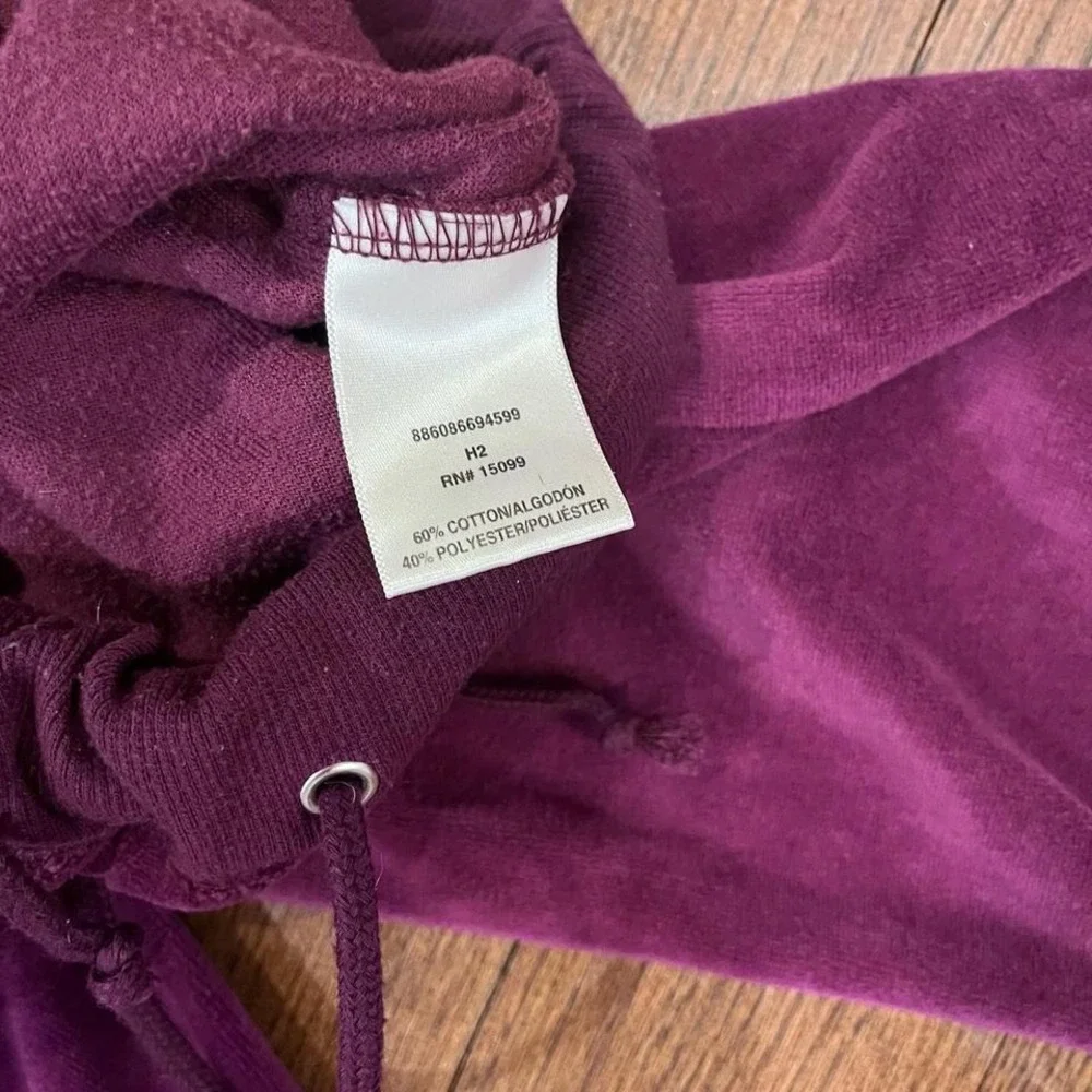 y2k royal purple crushed velvet velour wide leg bootcut sweatpants small